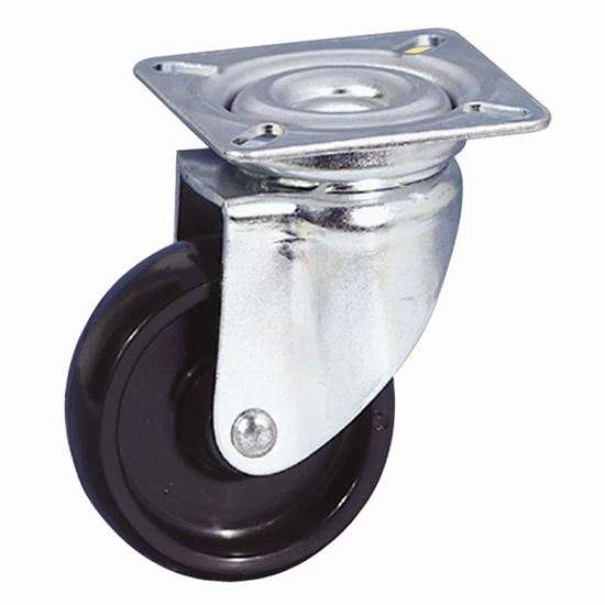 Immagine di RUOTA IN POLIAMMIDE 6, SUPPORTO ROTANTE PIASTRA, COLORE NERO, PORTATA 60 KG, Ø 60 MM