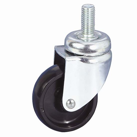 Immagine di RUOTA IN POLIAMMIDE 6, SUPPORTO ROTANTE CON CODOLO, COLORE NERO, PORTATA 40 KG, Ø 50 MM
