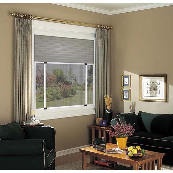 Immagine di ZANZARIERA, CON TELAIO ALLUMINIO, SPAZZOLINO,  COLORE MARRONE, 70X103 CM