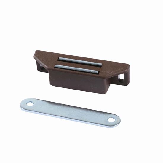 Immagine di 2 CHIUSURE MAGNETICHE, PER SPORTELLI, 18X65 MM, COLORE MARRONE