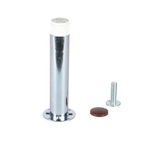 Immagine di PIEDE REGOLABILE, PER MOBILI CUCINA, TERMINALE REGOLABILE IN ABS, FINITURA ZINCATA, ALTEZZA 150 MM