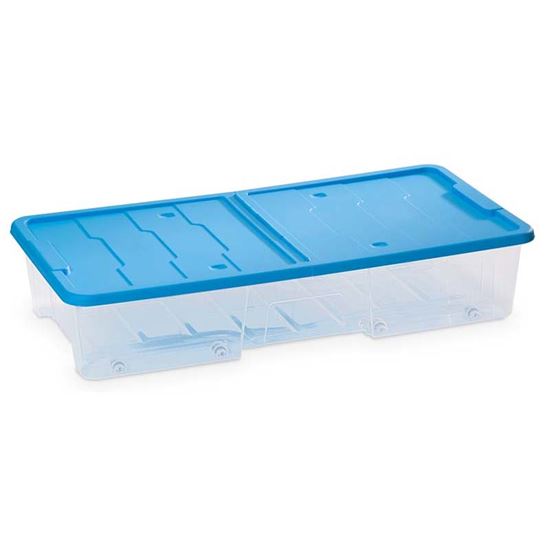 Immagine di CONTENITORE SOTTOLETTO, 35 LT, COLORE TRASPARENTE E  BLU