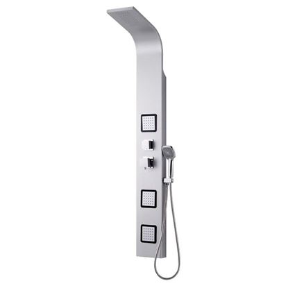 Immagine di COLONNA IDROMASSAGGIO UTILITY CON SOFFIONE 3 BODYJET, FINITURA ALLUMINIO