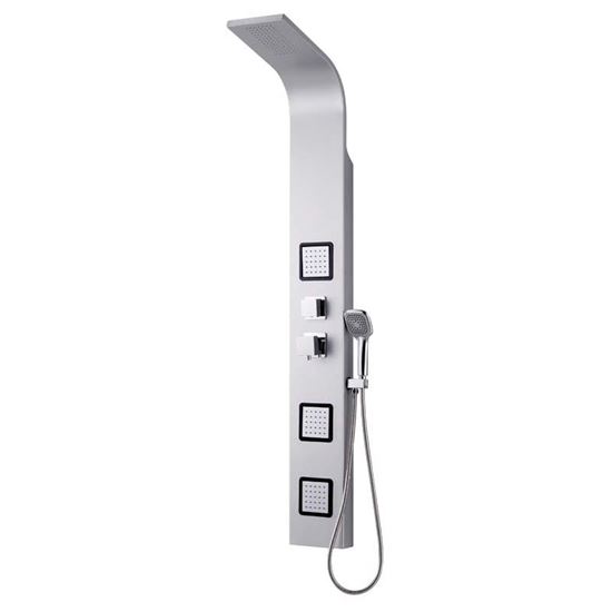 Immagine di COLONNA IDROMASSAGGIO UTILITY CON SOFFIONE 3 BODYJET, FINITURA ALLUMINIO
