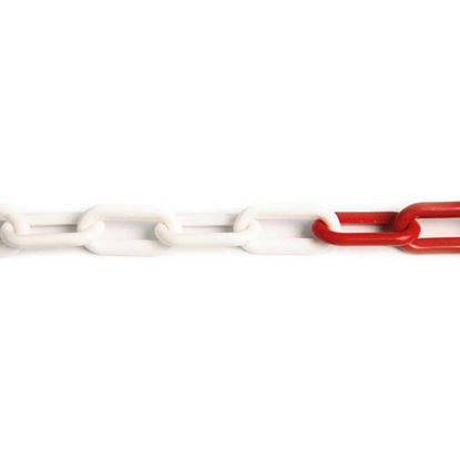 Immagine di CATENA MAGLIA LUNGA, IN PLASTICA, 6 MM, COLORE BIANCO E ROSSO