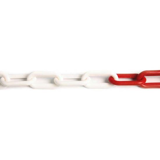 Immagine di CATENA MAGLIA LUNGA, IN PLASTICA, 6 MM, COLORE BIANCO E ROSSO