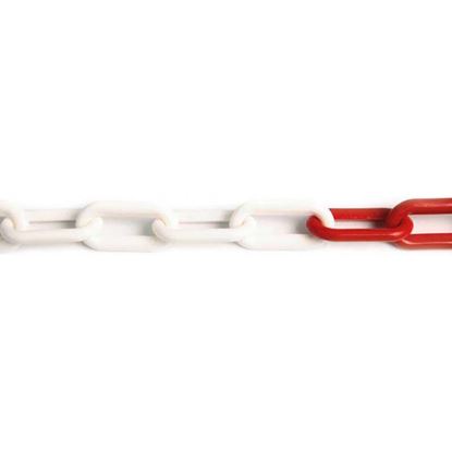 Immagine di CATENA MAGLIA LUNGA, IN PLASTICA, COLORE BIANCO E ROSSO, 8 MM