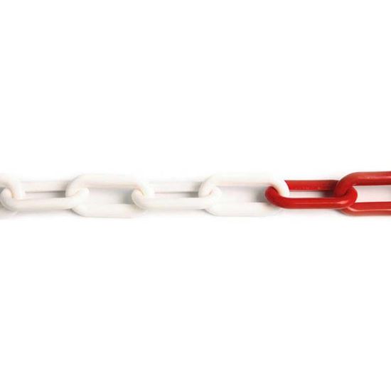 Immagine di CATENA MAGLIA LUNGA, IN PLASTICA, COLORE BIANCO E ROSSO, 8 MM