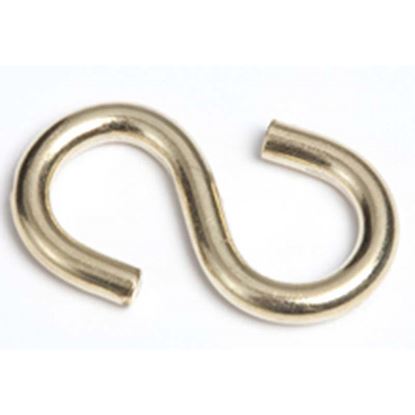 Immagine di GANCI A S, OTTONATI, 5 MM, 10 PEZZI