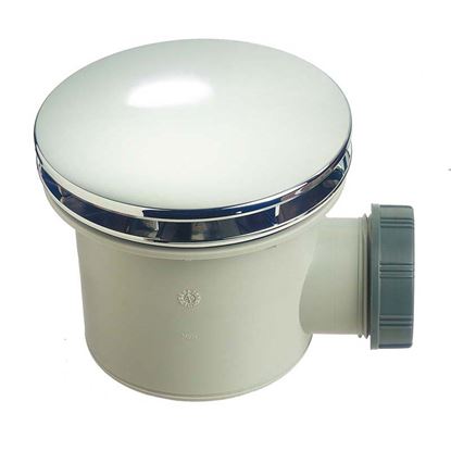 Immagine di PILETTA DOCCIA PVC WIRQUIN, Ø 90 MM, USCITA Ø 40 MM, ISPEZIONABILE, CALOTTA ABS, CROMATO