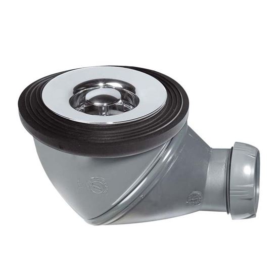 Immagine di PILETTA DOCCIA PVC WIRQUIN, Ø 60 MM, USCITA Ø 40 MM, ISPEZIONABILE, ORIENTABILE, GRIGLIA ABS, CROMATO