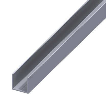 Immagine di PROFILO A U QUADRATO, ALLUMINIO NATURALE, 11,5X1,5 MM, 2,5 MT