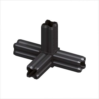 Immagine di GIUNTURA IN PLASTICA A NODO 90°, 4 PERNI, 23,5 MM, COLORE NERO