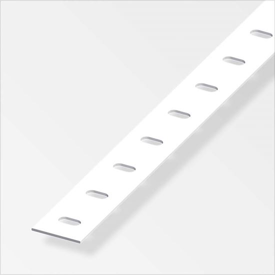 Immagine di BARRA PIATTA PERFORATA 35,5 MM, ACCIAIO BIANCO, 1 MT