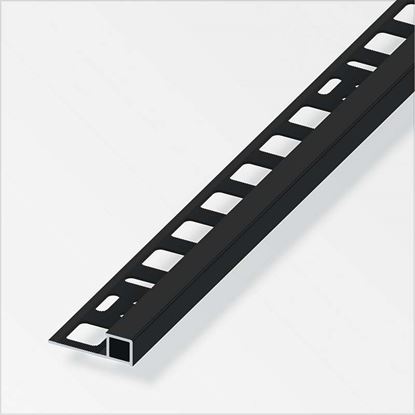 Immagine di PROFILO PER PIASTRELLE QUADRATO, 10X21 MM, ALLUMINIO NERO SPAZZOLATO, 2,5 MT