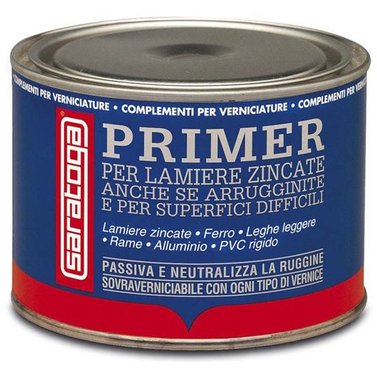 Immagine di ANCORANTE SARATOGA, PER LAMIERE ZINCATE, FERRO, LEGHE LEGGERE, ALLUMINIO, RAME, PVC RIGIDO E VETRORESINA, 500 ML