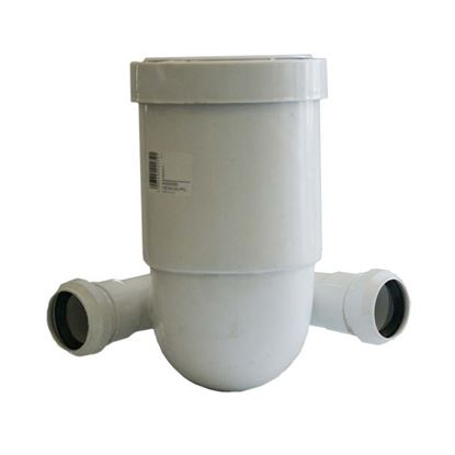 Immagine di CURVA PROLUNGATA HTSB, PER WC, COLORE BIANCO, Ø 110, CON 2 DERIVAZIONI Ø 40 MM
