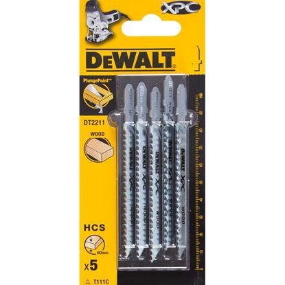 Immagine di LAMA DEWALT, PER SEGHETTO ALTERNATIVO, IN ACCIAIO HCS, 3X100 MM, PER LEGNO TENERO 4/60 MM, TAGLIO RAPIDO, 5 PEZZI