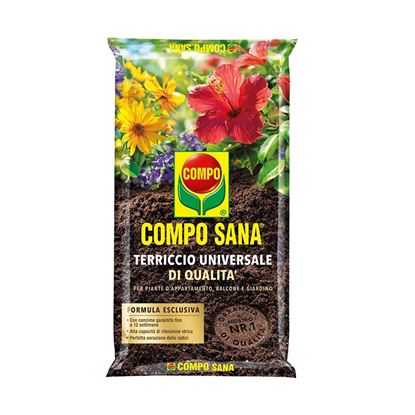 Immagine di TERRICCIO COMPO, SANA®, UNIVERSALE, PER TUTTE LE PIANTE VERDI, CON TORBA DI SFAGNO E DI FIOCCHI D'AERAZIONE, 20 LT
