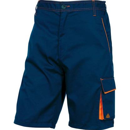 Immagine di BERMUDA DA LAVORO, POLIESTERE/COTONE, 5 TASCHE, COLORE BLU-ARANCIO, TAGLIA M