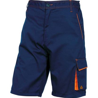 Immagine di BERMUDA DA LAVORO, POLIESTERE/COTONE, 5 TASCHE, COLORE BLU-ARANCIO, TAGLIA L