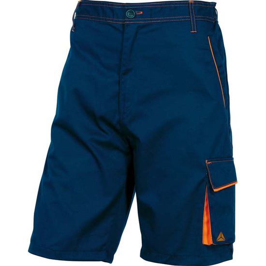 Immagine di BERMUDA DA LAVORO, POLIESTERE/COTONE, 5 TASCHE, COLORE BLU-ARANCIO, TAGLIA XL