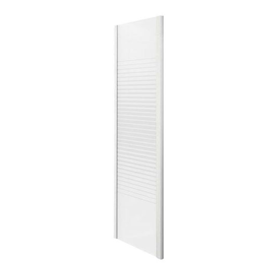 Immagine di LATO FISSO GALA, PROFILO ALLUMINIO BIANCO, CRISTALLO TEMPERATO 4 MM, CON SERIGRAFIA, 80XH185 CM