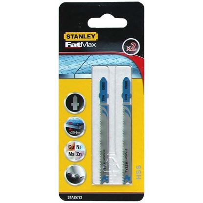 Immagine di 2 LAME FAT MAX, PER TAGLIO SU METALLO, HSS, ATTACCO A T, STANLEY FATMAX, 92.5X1.9-2.3 MM