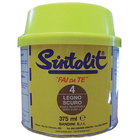 Immagine di STUCCO, SINTOLIT, PER LEGNO, 0,375 LT, COLORE LEGNO SCURO