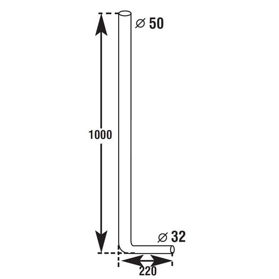 Immagine di TUBO PER CASSETTA A ZAINO CR, Ø 50X32 MM, ALTEZZA 100 CM, LUNGHEZZA 22 CM