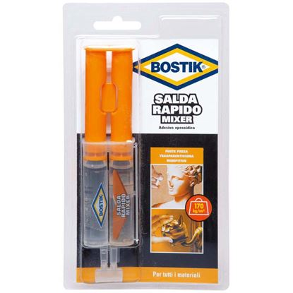 Immagine di ADESIVO BOSTIK SALDARAPIDO MIXER, PER VETRO, CERAMICA, CRISTALLI, MARMO, PIETRA, ACCIAIO, METALLI, PLASTICHE, 24 ML