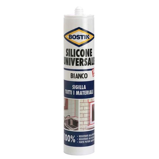 Immagine di SILICONE BOSTIK SIL-UNIVERSALE, RESISTENTE ALLE MUFFE E AI DETERSIVI, 280 ML, BIANCO