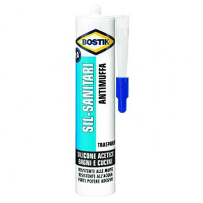 Immagine di SILICONE BOSTIK SIL-SANITARI, ANTIMUFFA, PER SIGILLATURE IN AMBIENTI BAGNO E CUCINA, 280 ML, COLORE BIANCO