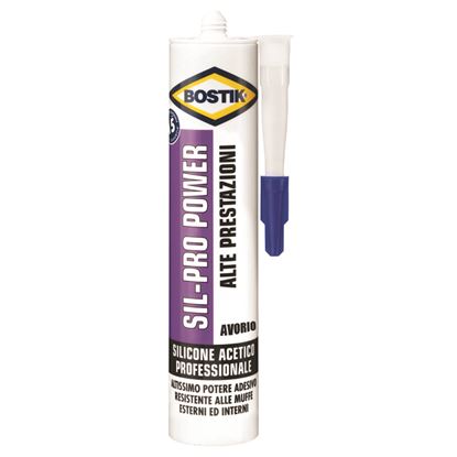 Immagine di SILICONE BOSTIK SIL-PRO POWER, RESIST.PROD.CHIMICI, ACIDI E BASI DILUITE, DETERGENTI, 300 ML, COLORE AVORIO RAL 1013
