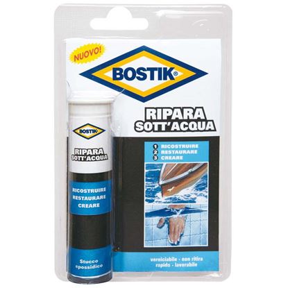 Immagine di STUCCO BOSTIK RIPARA SOTT'ACQUA, RESISTENTE ALLE IMMERSIONI IN ACQUA, ANCHE DI MARE, COLORE VERDE, 56 GR