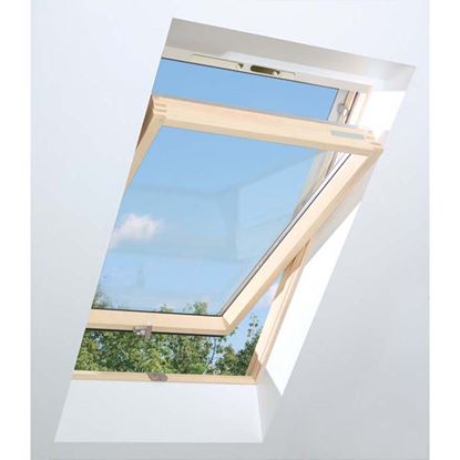 Immagine di FINESTRA DA TETTO VB 66XH118 CM TERMOVENTILATA, IN PINO, APERTURA A BILICO DOPPIO VETRO MONTAGGIO 15-90°
