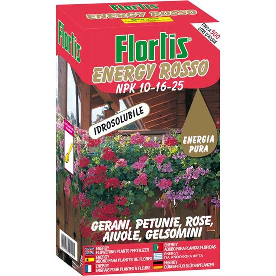 Immagine di CONCIME ENERGY, ROSSO, POLVERE IDROSOLUBILE, PER PIANTE FIORITE, PER TUTTE LE PIANTE DA FIORE ANNUALI E PERENNI, 1 KG