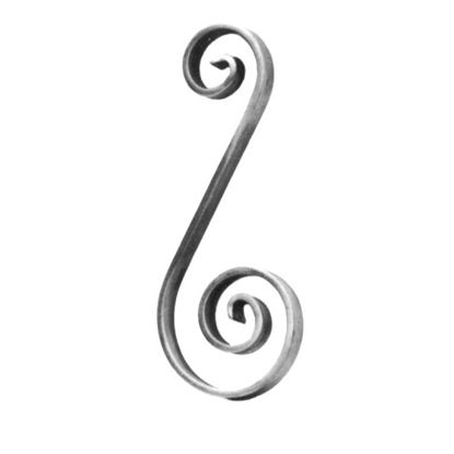 Immagine di RICCIO A S IN FERRO, SEZIONE 14X6 MM, 290X120 MM