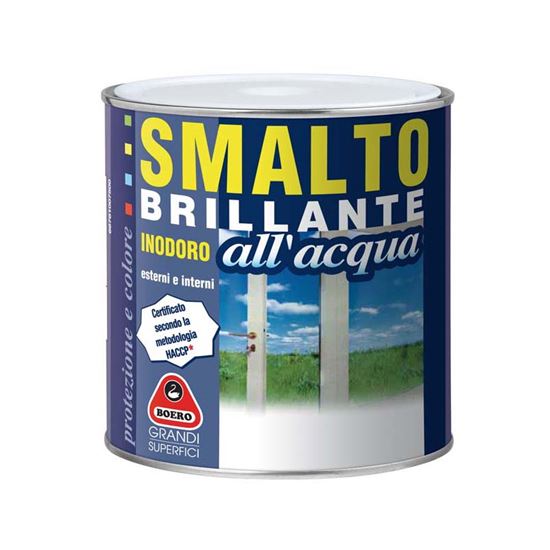 Immagine di SMALTO BRILLANTE ALL'ACQUA BOERO, 0,75 LT, COLORE GIALLO LIMONE