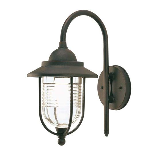 Immagine di APPLIQUE TONDA PORTO, VERSIONE IN BASSO, DIFFUSORE IN TERMOPLASTICO TRASPARENTE, IP43, E27-60 W, COLORE RUGGINE