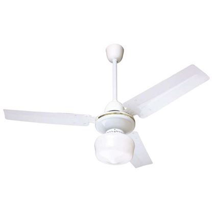 Immagine di VENTILATORE DA SOFFITTO, 3 PALE METALLICHE DA CM 90, LUCE, 3 VELOCITÀ, COMANDO A MURO, COLORE BIANCO