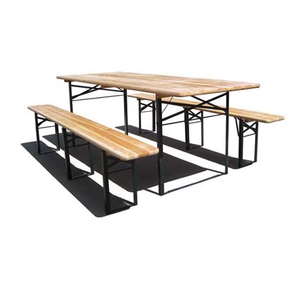 Immagine di SET BIRRERIA CM.220X80XH.76   TAVOLO + 2 PANCHE