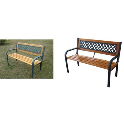 Immagine di PANCHINA 2 POSTI LEGNO/GHISA  CM.118X52XH.75
