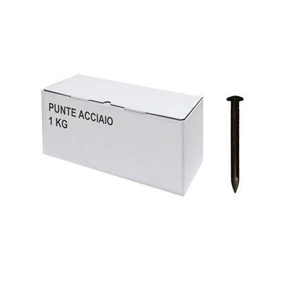 Immagine di PUNTE ACCIAIO, SCATOLA TRASPARENTE, 1 KG, 3,7X60 MM
