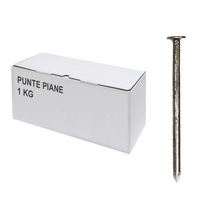 Immagine di PUNTE PIANE, SCATOLA TRASPARENTE, 1 KG, 20X100 MM