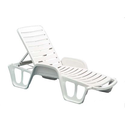 Immagine di LETTINO CLASSIC, IN RESINA, SCHIENALE REGOLABILE, PIEGHEVOLE, CON PIEDI
