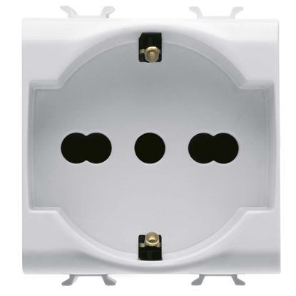Immagine di PRESA GEWISS, CHORUS, BIPASSO, SCHUKO, 2P+T, 10/16 A, COLORE BIANCO