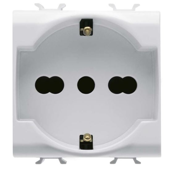 Immagine di PRESA GEWISS, CHORUS, BIPASSO, SCHUKO, 2P+T, 10/16 A, COLORE BIANCO