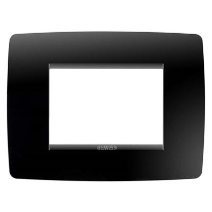 Immagine di PLACCA GEWISS, ONE, PER SCATOLA RETTANGOLARE, 3 MODULI, COLORE NERO TONER