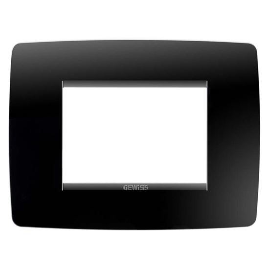Immagine di PLACCA GEWISS, ONE, PER SCATOLA RETTANGOLARE, 3 MODULI, COLORE NERO TONER